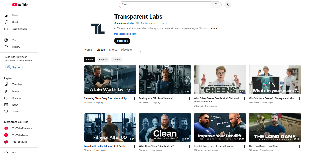 06 YouTube Video Ideas - Transparent Labs
