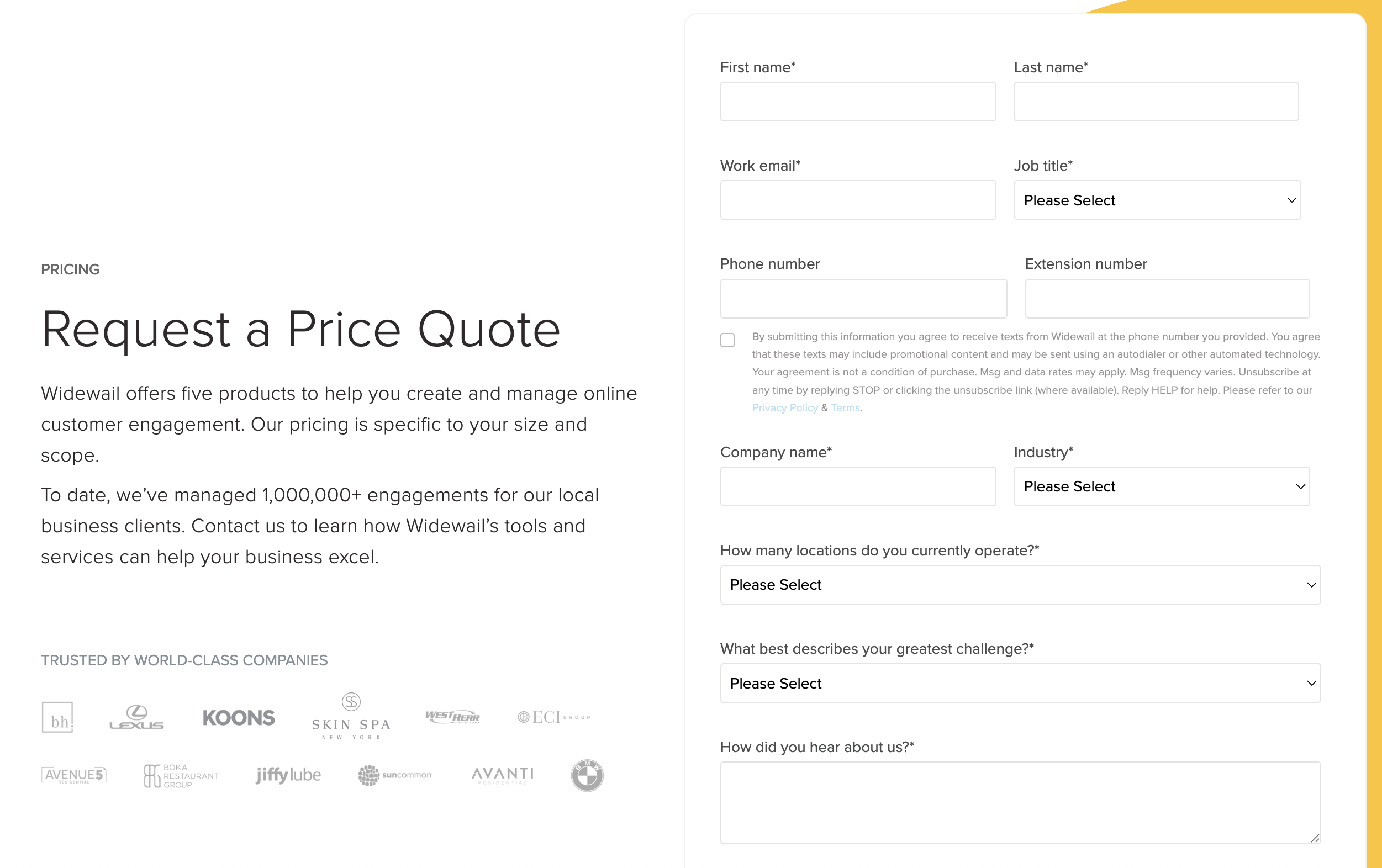widewall software custom pricing