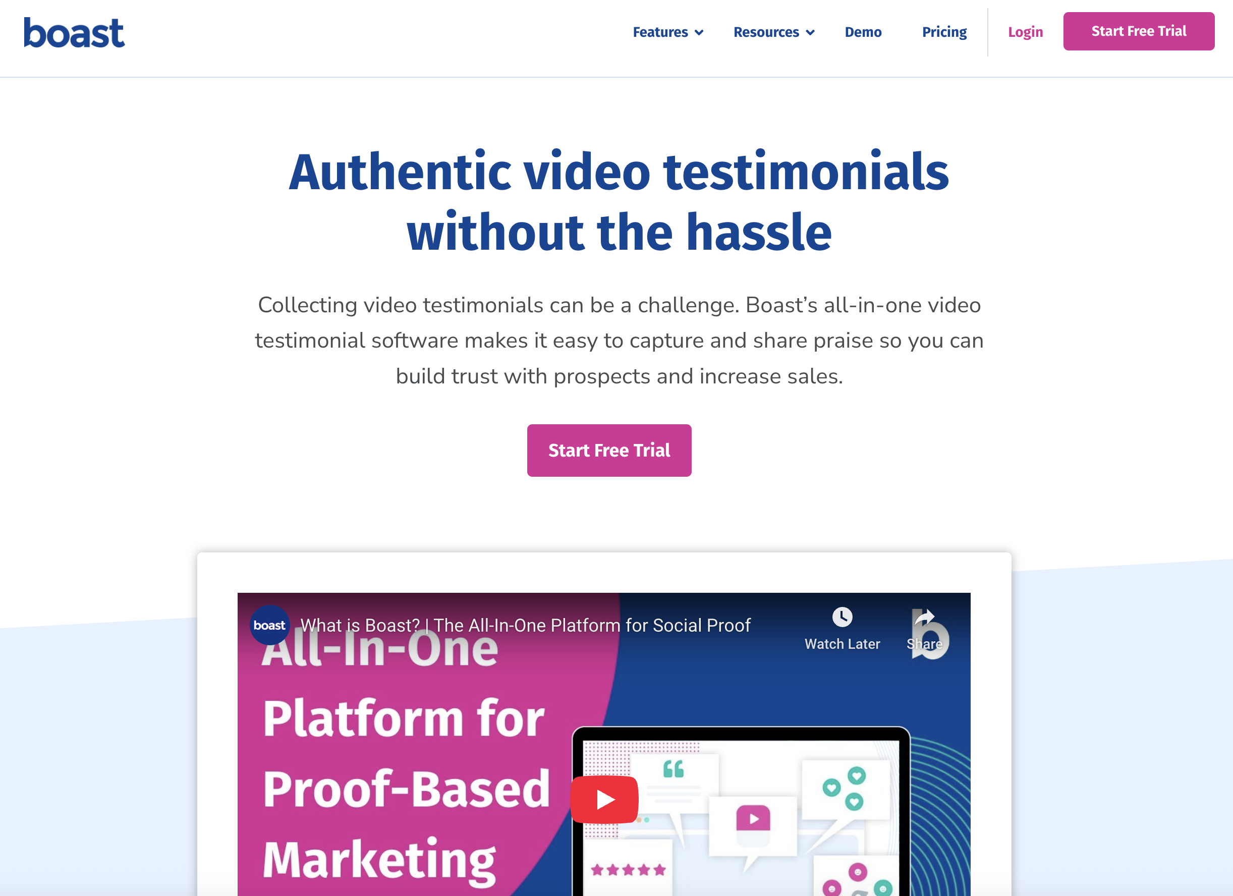 boast video testimonial software