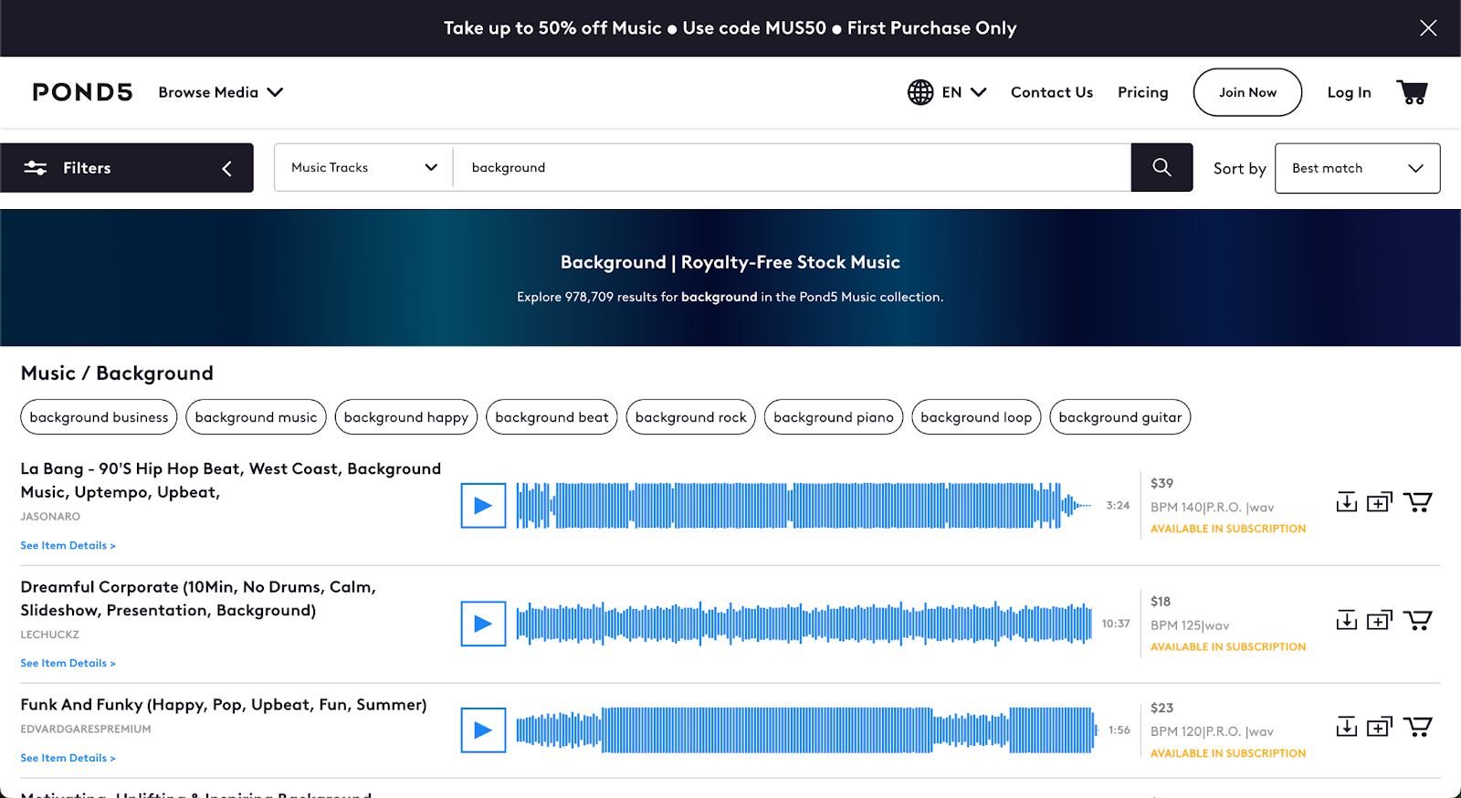 pond5 royalty free music site
