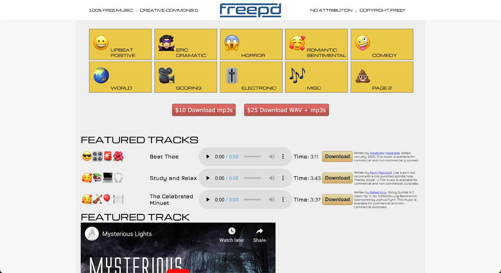 freepd royalty free music site