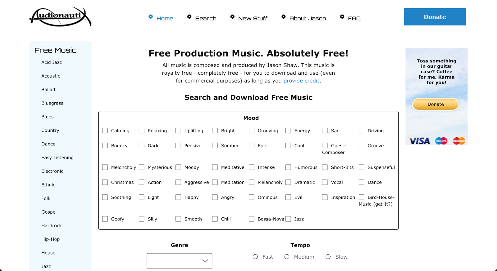audionautix royalty free music site